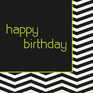Black Napkins Party Lunch Napkins Party Decoration Supply Black Zig Zag Chevron - Picture 1 of 1