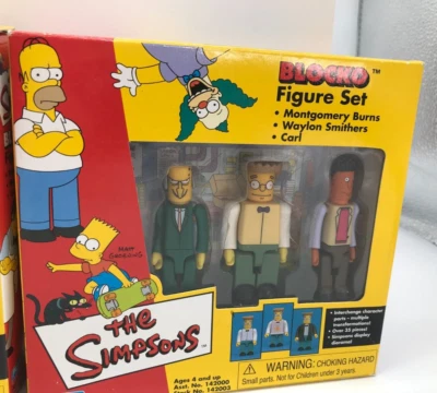 Playmates Los Simpson Blocko Figura SET Burns, Smithers, Carl Collectors Box Foto 1 de 2