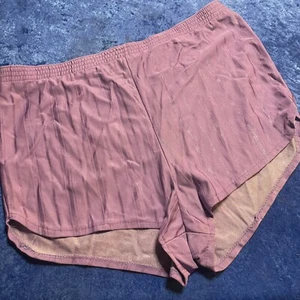 Vintage Winning Stripes 80s Gym Running Shorts Men’s Purple Striped BAD ELASTIC - Picture 1 of 4