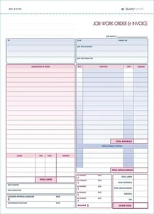 Job Work Order, Fattura e Griglia Foglio, 2 Pezzi Carbonless, 100 per Confezione - Foto 1 di 8