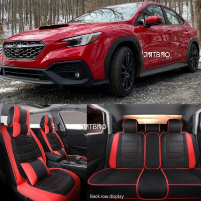 For Subaru WRX STI  5-Seat Set /2seat Front Car Seat Cover PU Leather Cushion US - Image 1 of 4