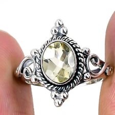 Citrine Gemstone Handmade 925 Solid Sterling Silver Jewelry Ring Size 7