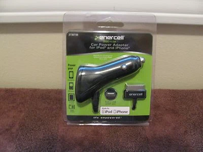 Universal Enercell Car Power Adapter for iPod and iPhone with USB ~New~2730735 - Image 1 of 3