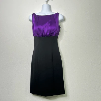 Платье-футляр женское Dina Bar El фиолетовое черное цветной блок без рукавов размер S - Изображение 1 из 4