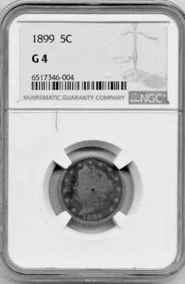 1899 5C NGC G 4 Liberty Nickel - LESS EXPENSIVE EXAMPLE - Image 1 of 2