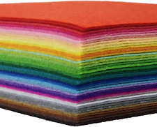 42Pcs Felt Fabric Sheet 4"X4" Assorted Color DIY Craft Squares Nonwoven 1Mm Thic