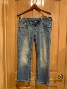 Miss Me Jeans JP5335P Crystals Studs Flap Pockets Capri Sz 27 - Picture 1 of 6