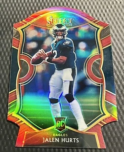 Panini Select Jalen Hurts Eagles RC 2020 granate troquelado Prizm Concourse #50 - Imagen 1 de 3