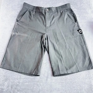 RUSTY Shorts Mens 32 Chino Grey Pin Striped Mid-Rise Zip-Fly - Picture 1 of 23