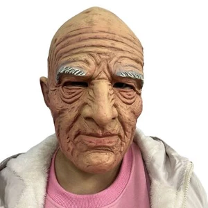 Bald head and white eyebrows old man latex mask - Picture 1 of 7
