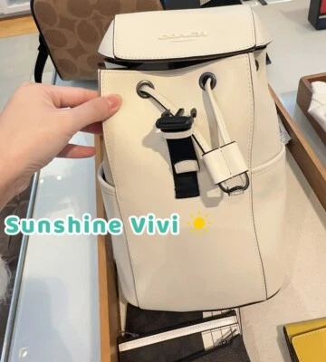 Mochila Coach Racer Pack CU111 Gunmetal/Tiza NUEVA CON ETIQUETAS Foto 1 de 4