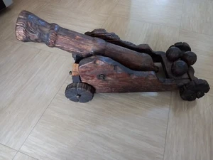 Large Vintage Wooden Model Canon 48cms long - Picture 1 of 15