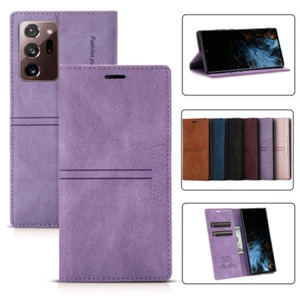 Leather Flip Wallet Case for Samsung S24 S23 S22 S21 S20 FE Ultra Plus Note 10 9 - Picture 1 of 14