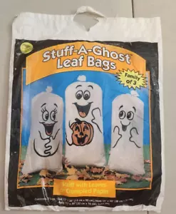 Vintage Sun Hill Halloween 1997 Stuff-A-Ghost Family of 3 Leaf Bag - Picture 1 of 1