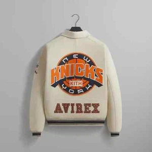 Avirex x KITH Knicks Varsity Jacket NBA New York Cream Bomber Limited Edition - Bild 1 von 9