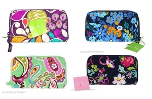 Vera Bradley Acordeón Billetera Cintas Ciruela Rosa Loco Remolinos Nuevo - Imagen 1 de 6