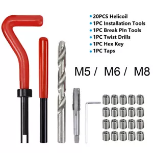 25pcs Thread Repair Tool Helicoil Wire Insert Kit HSS Drill Metric M5 M6 M8 AU - Picture 1 of 15