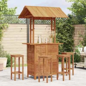 Solid Acacia Wood Outdoor Counter Bar Table with Rooftop Lawn Patio Furniture AU - Picture 1 of 10