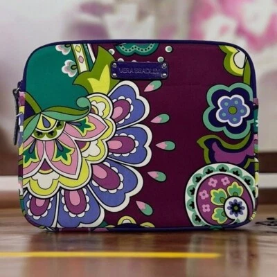 Vera Bradley Floral Purple Green Neoprene Mini Tablet iPad Notebook Case 10 x 8 - Image 1 of 4