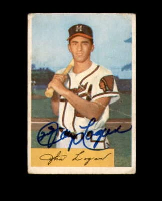Johnny Logan Signed 1954 Bowman Milwaukee Braves Autograph - Image 1 of 2