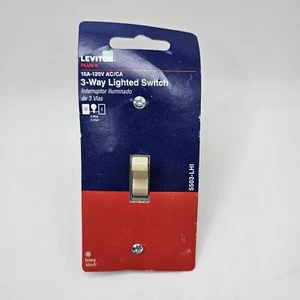 Leviton Plus 3 Wege Beleuchteter Schalter Elfenbein 5503-LHI - Bild 1 von 4