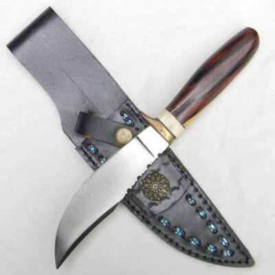 Hand-made hunter-skinner knife -like Woodcraft; cocobolo handle; leather sheath - Image 1 of 4