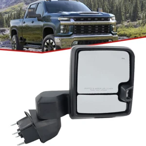 For Chevy Silverado 2500 3500 2019-2023 Passenger Right Side Towing Mirror Black - Picture 1 of 22