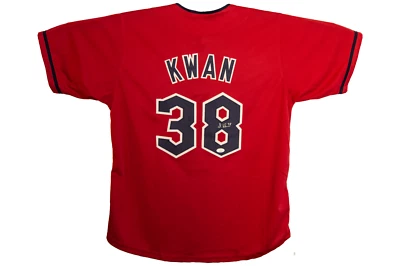 Steven Kwan Autographed Custom Red Cleveland Guardians Jersey (JSA) - Image 1 of 3