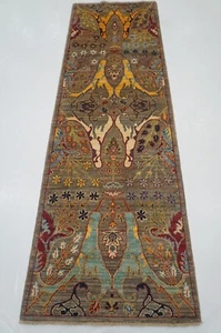 3 x 8 ft Gray Bidjar Afghan Hand knotted Oriental Transitional Runner Rug - Picture 1 of 14