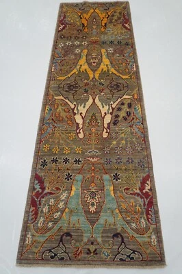 3 x 8 ft Gray Bidjar Afghan Hand knotted Oriental Transitional Runner Rug - Image 1 of 4