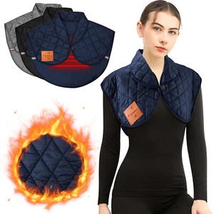 Electric Heated Winter Shawl Neck Shoulder Warmer Heating Pad Machine Washable - Picture 1 of 36
