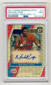 MICHAEL CAGE 2017 DONRUSS OPTIC GOLD VINYL AUTO AUTOGRAPH #1/1 PSA 9 MINT
