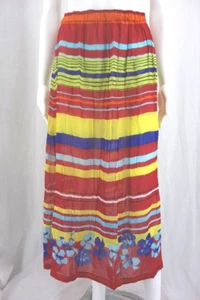 ESCADA SPORT Langer Rock gestreift bunt Plissee Festival Boho A-Linie EUR 36 - Bild 1 von 7