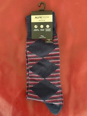 $10 Calcetines de vestir ALFANI ALFATECH | 1 par | Combo rojo marino | Calcetín zapato 7-12 10-13 Foto 1 de 4