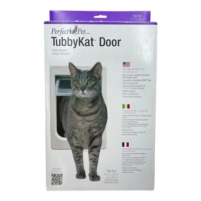 PERFECT PET TubbyKat Door w/4 Way Lock & Lexan Flap For Cats Up To 25lbs. - Image 1 of 3