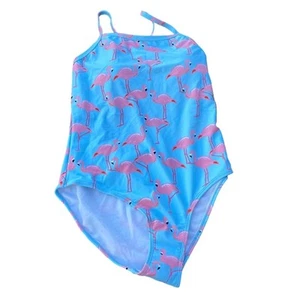 Snapper Rock pink and blue flamingos one-piece swimsuit size 16 NEW - Picture 1 of 8