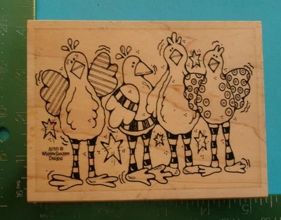 Whipper Snapper Designs CHICKENS IN A ROW Rubber Stamp - Image 1 of 2