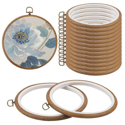 , 15 Pack Round Embroidery Hoops 8 Inch Imitated Wood Display Frame Circle Cr... - Image 1 of 4