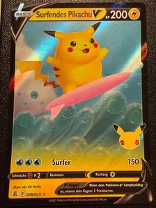 Pokemon Surfendes Pikachu V Celebrations 008/025 Ultra Rare Deutsch - Bild 1 von 1
