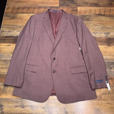 Blazer Stafford Calce Clásico 48 Largo Rojo Abrigo Deportivo Elastizado Calce Clásico Nuevo Foto 1 de 4