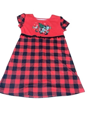 DISNEY PARK девочки размер 4 Микки Минни-Маус Рождественская ночная рубашка винтажный? ЧИТАЙТЕ - Изображение 1 из 4