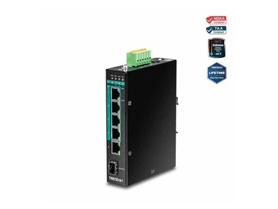 TRENDnet 6-Port Hardened Industrial Gigabit Poe+ Layer 2 Managed DIN-Rail - Image 1 of 4