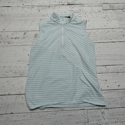 Camisa Polo Golf Ralph Lauren Para Mujer Mediana Sin Mangas Ajuste A Medida Rayas Golf Foto 1 de 4