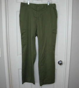 Vintage Boy Scouts of America Uniform Pants 36 x 30 Snap Pockets Khaki Green BSA - Picture 1 of 11