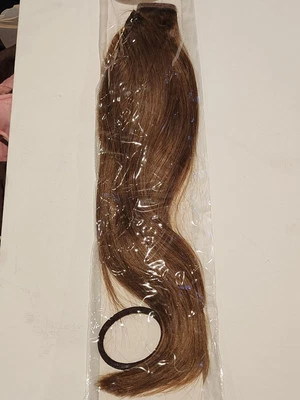 Nuevo. Canela 12" cola de caballo!  Cabello humano Remy 100 % real fácil de usar. Envoltura  Foto 1 de 4