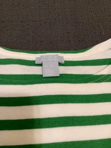 COS Cute green and white striped t shirt size 4-6 - Picture 1 of 5