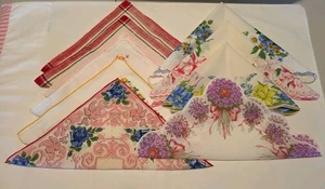 Menge 10 Vintage mehrfarbige Blumen Damen Taschentücher Taschentücher  - Bild 1 von 10