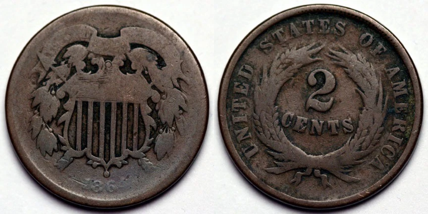 1864  Two Cent Piece - Image 1 of 1