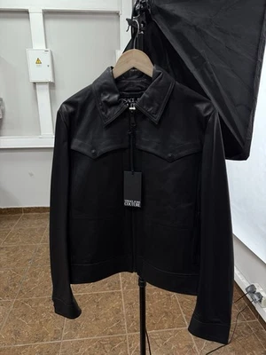 🇮🇹❗️NEW Versace Jeans Couture Lambskin Western Leather Jacket Size S Color... - Image 1 of 4