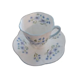 Shelley Dainty Shape BLUE ROCK Demitasse Cup & Saucer #13591 - Picture 1 of 6